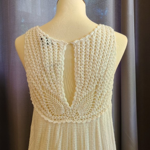 NWT Lucky Brand Crochet Yoke Tank, White, Small - Picture 7 of 10
